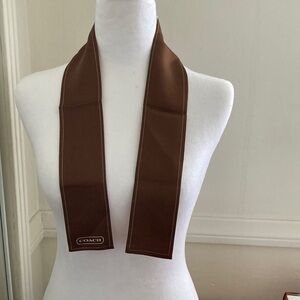 NWT 100 % Silk Reversible Coach brown and khaki, pony tie,.